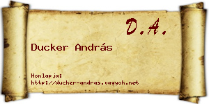 Ducker András névjegykártya
